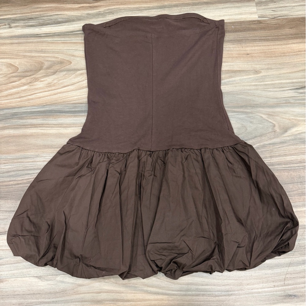 wild fable Chocolate Brown Strapless bubble dress - Picture 2 of 3